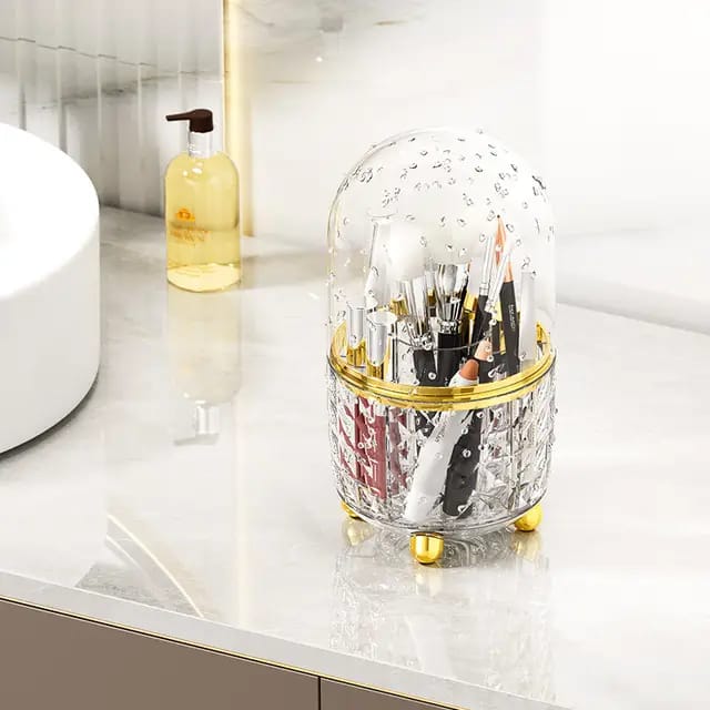 Makeup Brush Holder. 360 Rotating Makeup Brush Organizer. Dustproof Make Up Organizers and Storage