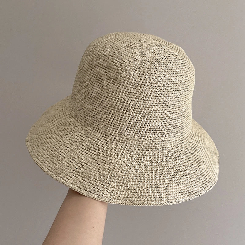 Summer Fine Hook Shade Hat Handmade Fine Grass Fisherman Hat Summer Travel Dome Straw Hat Sunscreen Sunshade Hat