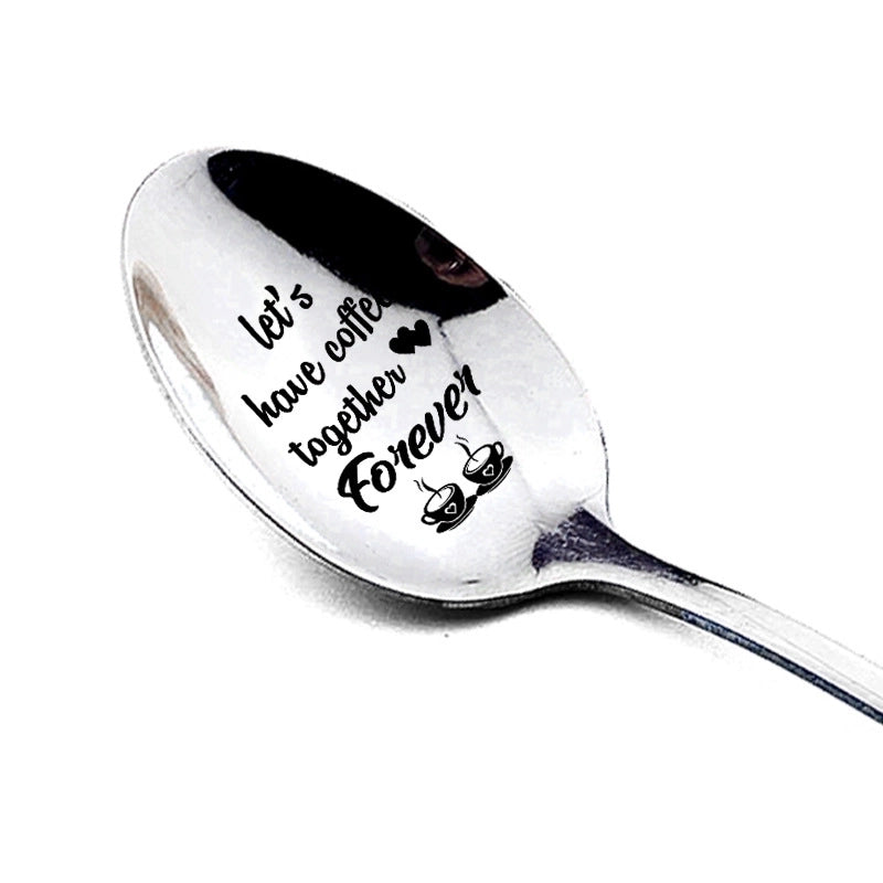 Wedding Valentine's Day Gifts Stainless Steel Long Handle Spoon Household