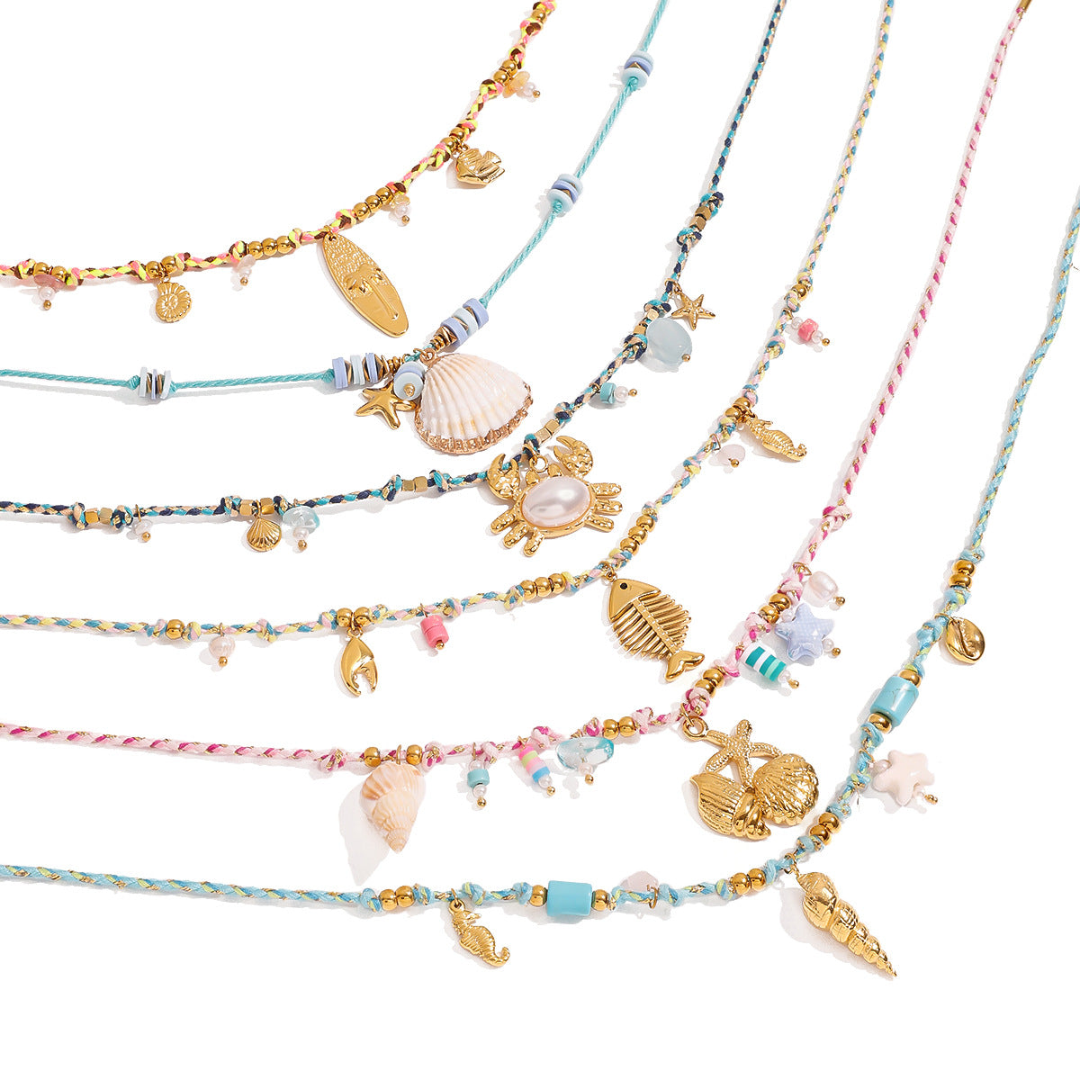 Stainless Steel Diy Pendant Braided Necklace Stacked Clavicle Chain Titanium Steel Necklace