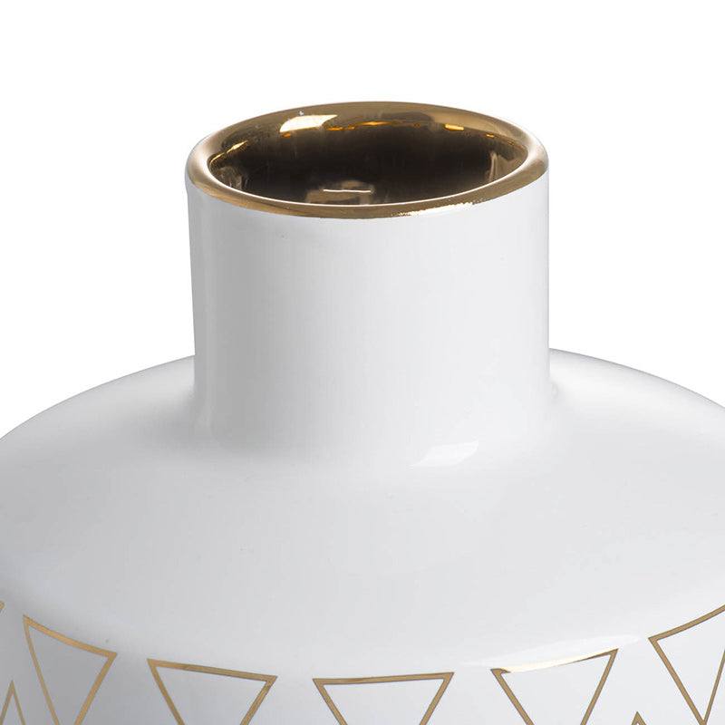 Versa Ceramic Vase Medium - White & Gold