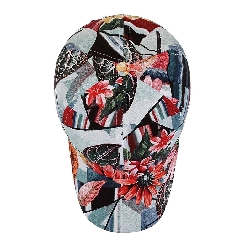 Unisex Romantic Flower Printing Curved Eaves Baseball Cap