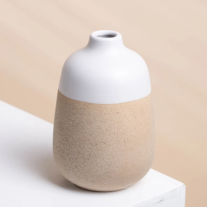 Vases Decor Flower Vase For Home Decor Bud  Nordic Thick Glaze Ceramic Porcelain Vase