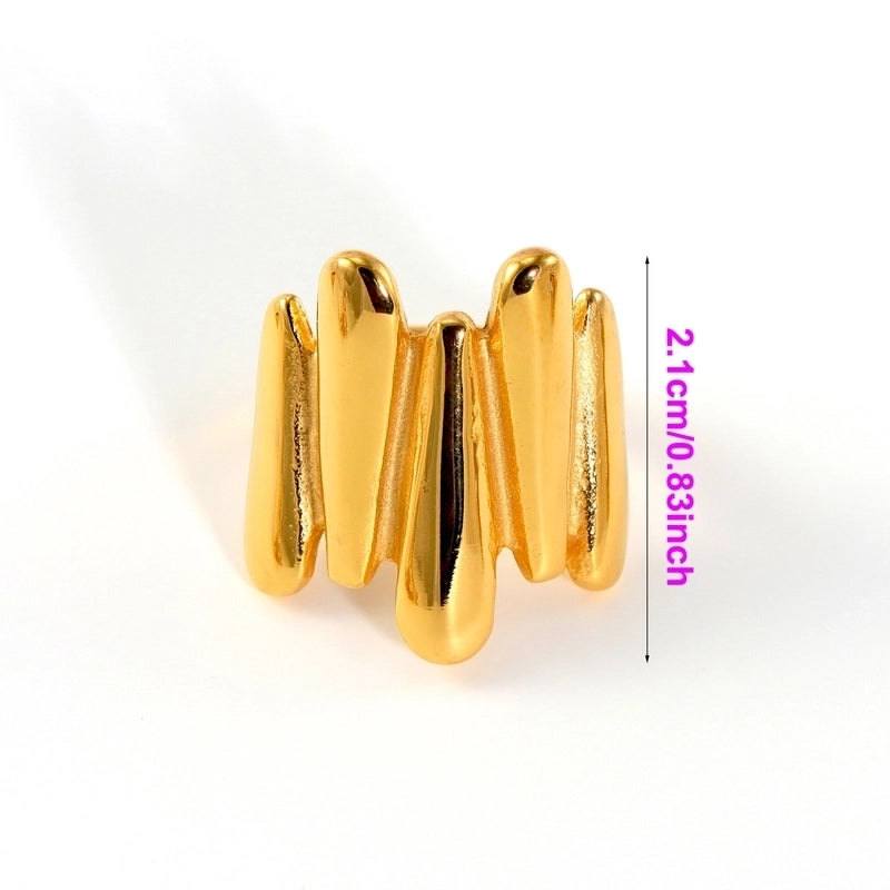304 Stainless Steel 18K Gold Plated Casual Modern Style Asymmetrical Irregular Geometric No Inlay Open Rings Rings