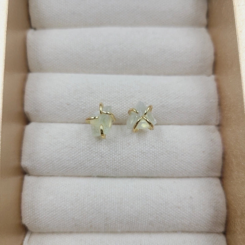 2 Pieces Minimalist Geometric Plating Crystal Ear Studs