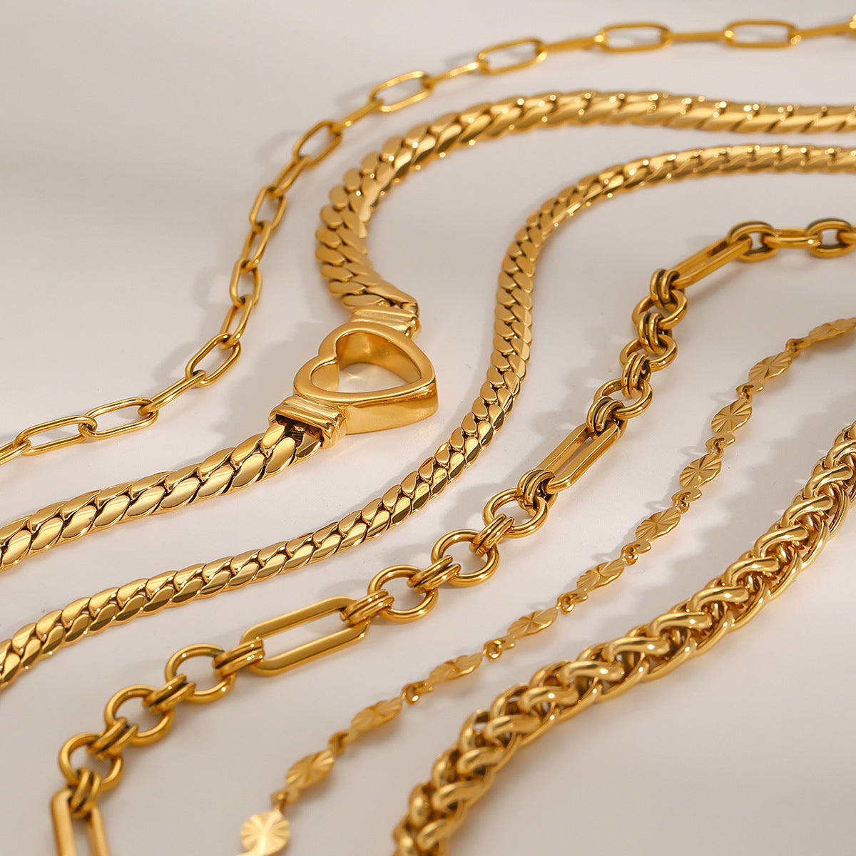 Jie Ding Stainless Steel Gold Necklace Cuban Clavicle Chain Titanium Steel Necklace