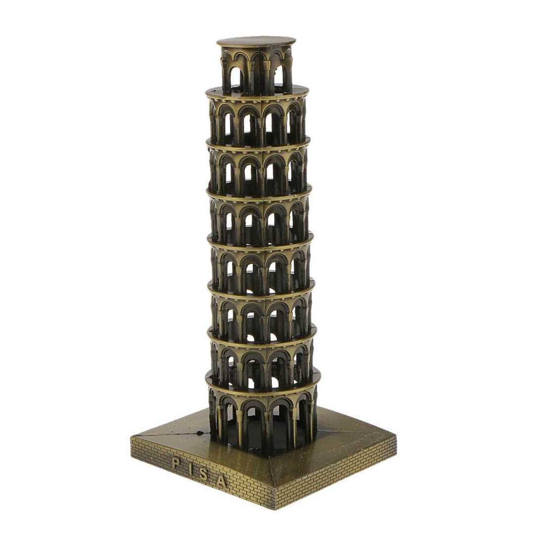 3D Metal Landmark Pisa Building Statue