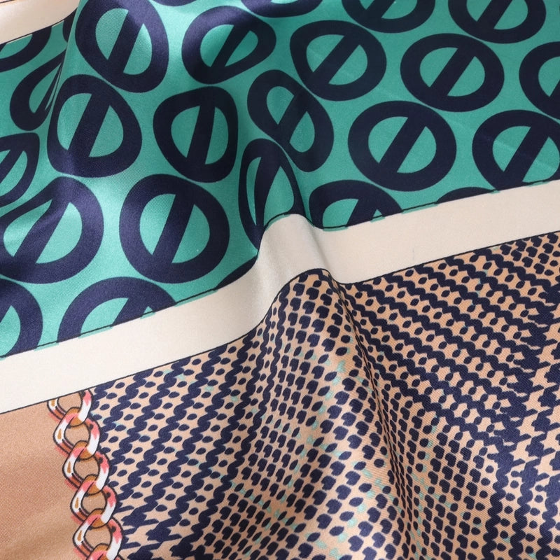 Women's Retro Bohemian Geometric Satin Printing Scarves & Gloves