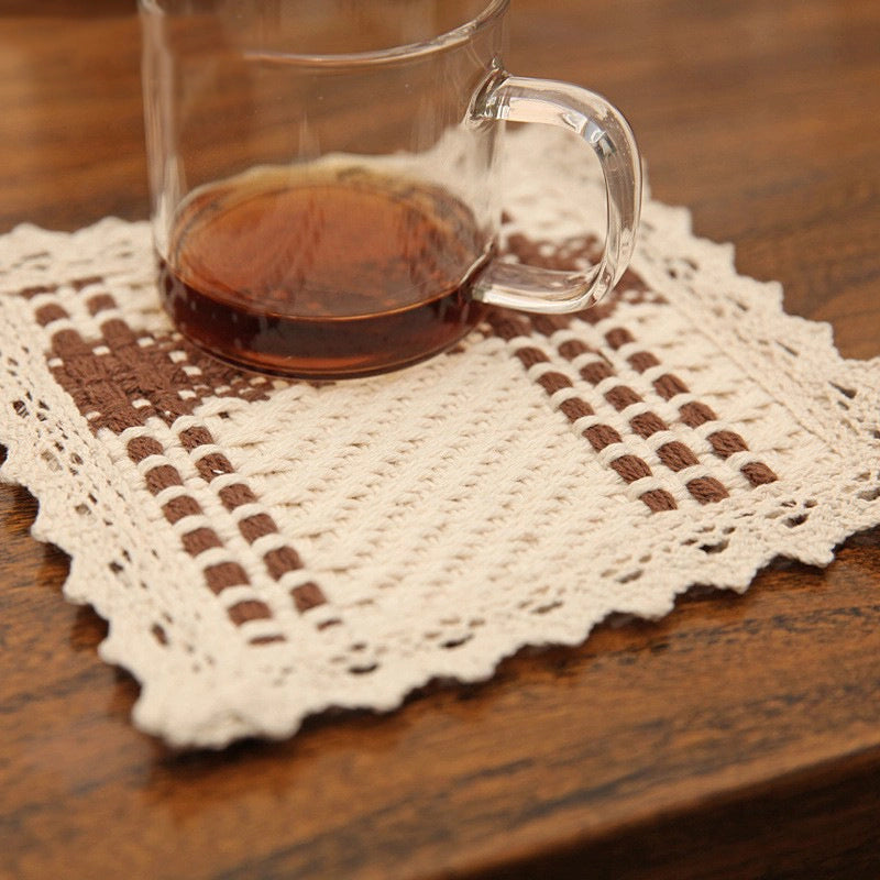 Pastoral Lattice Pure Cotton Tablecloths Artificial Decorations