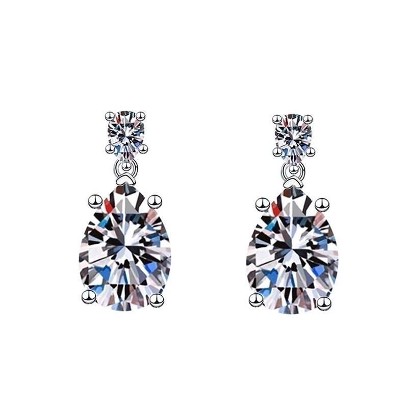 1 Pair Sweet Minimalist Round Heart Shape Bow Knot Plating Inlay Copper Zircon Silver Plated Drop Earrings