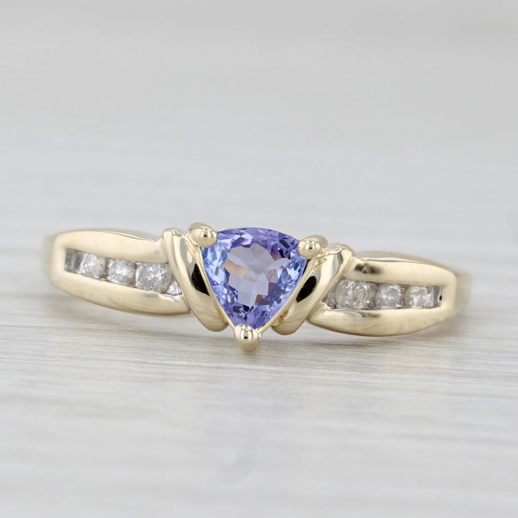0.47ctw Tanzanite Diamond Ring 10k Yellow Gold Size 7