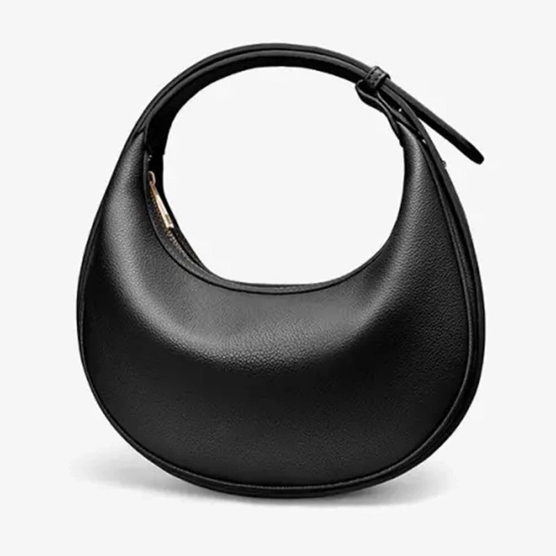 Women's Pu Leather Solid Color Basic Classic Style Dumpling Shape Zipper Underarm Bag