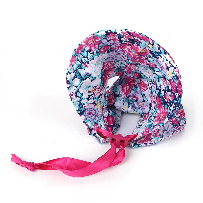 New Pet Floral Hat Cute Cat And Dog Vintage Poodle Hat Sunshade Lace-up Floral Pet Dress-up Hat