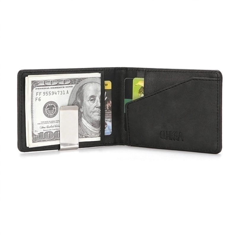 Men's Solid Color Pu Leather Flip Cover Wallets