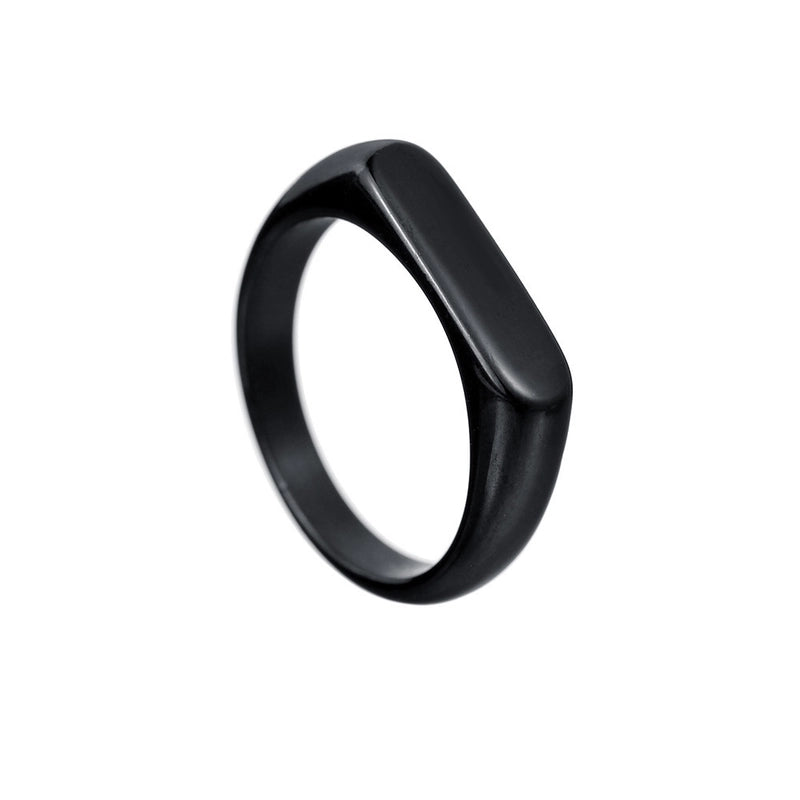Hip-Hop Retro Solid Color Titanium Steel Plating Rings