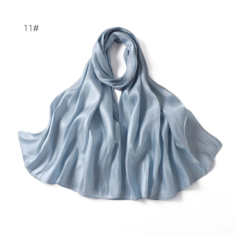 Spring And Summer New Thin Soft Shiny Satin Scarf Female Malay Indonesian Long Scarf Scarf Sun Protection Shawl