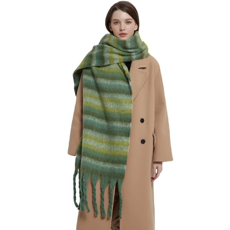 Women's Elegant Basic Stripe Polyester Scarf