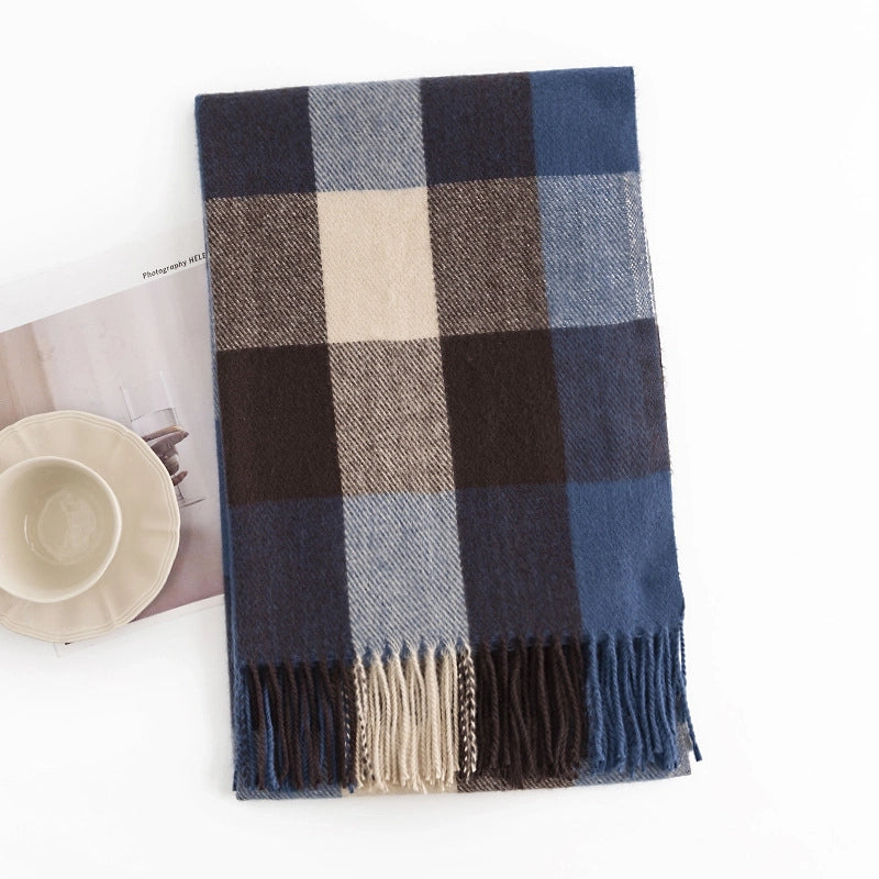 Unisex Casual Lattice Imitation Cashmere Scarf