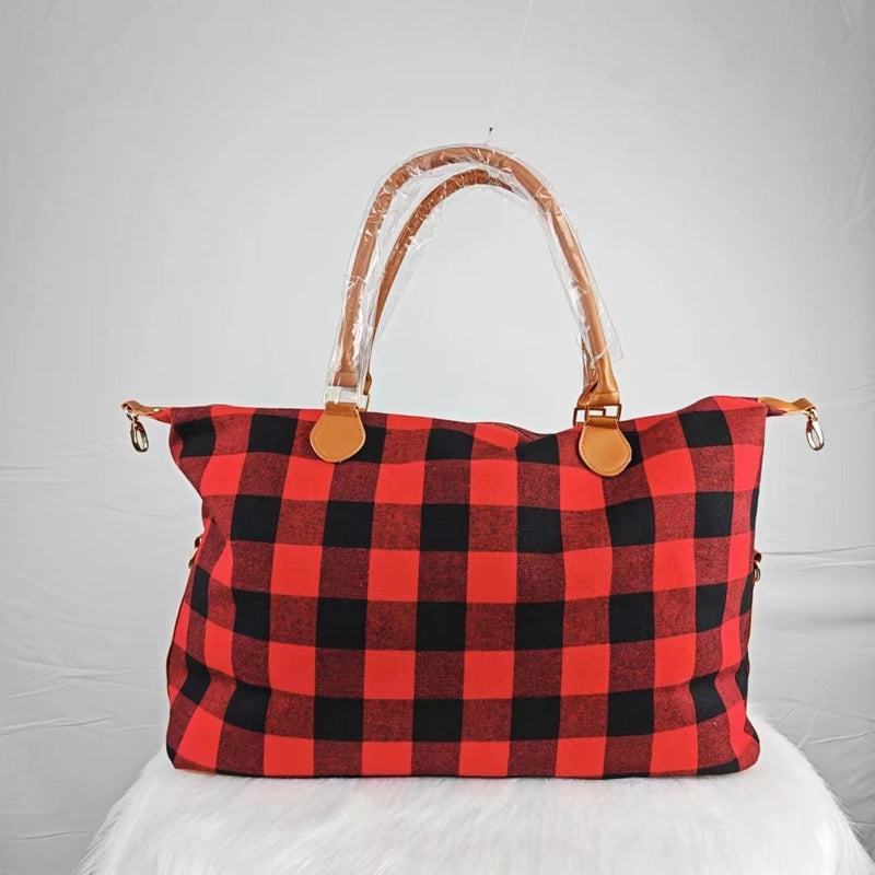 Unisex Large Polyester Geometric Vintage Style Streetwear Square Zipper Travel Bag