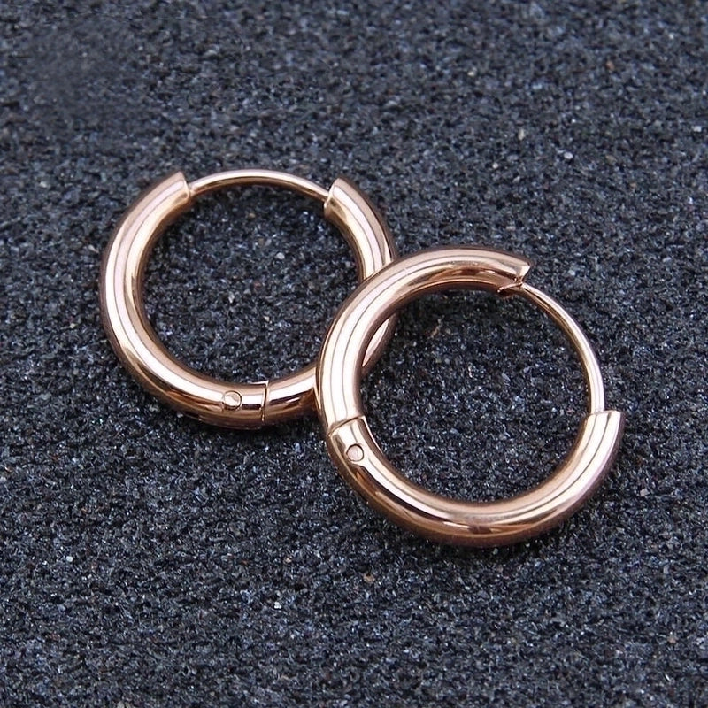 Minimalist Round Stainless Steel Hoop Earrings 1 Piece