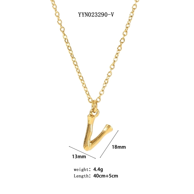 304 Stainless Steel 18K Gold Plated Minimalist Plating Letter Sweater Chain