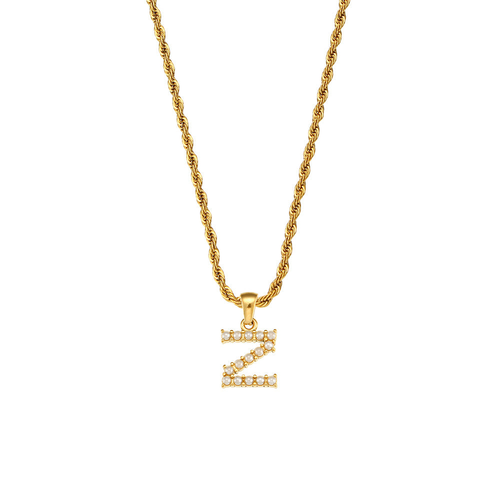 Fashion Letter Geometric Stainless Steel 18K Gold Plated Necklaces