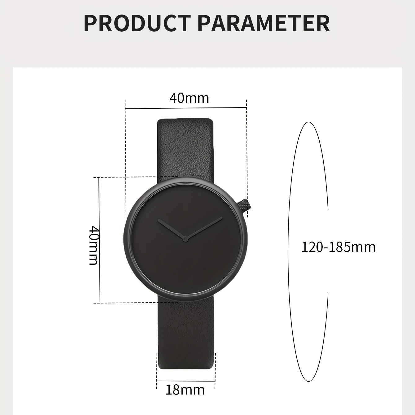PU Leather Strap Round Dial Quartz Watch Simple Wristwatch Without Second Hand Without Scale