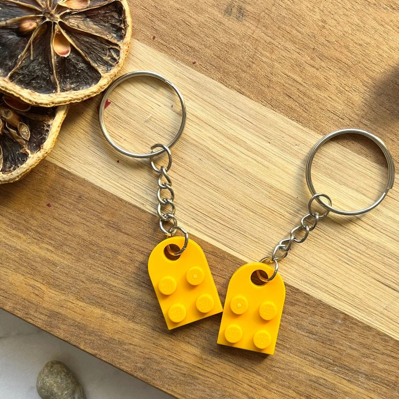 Cute Heart Shape Matching Brick Keychain For Couples