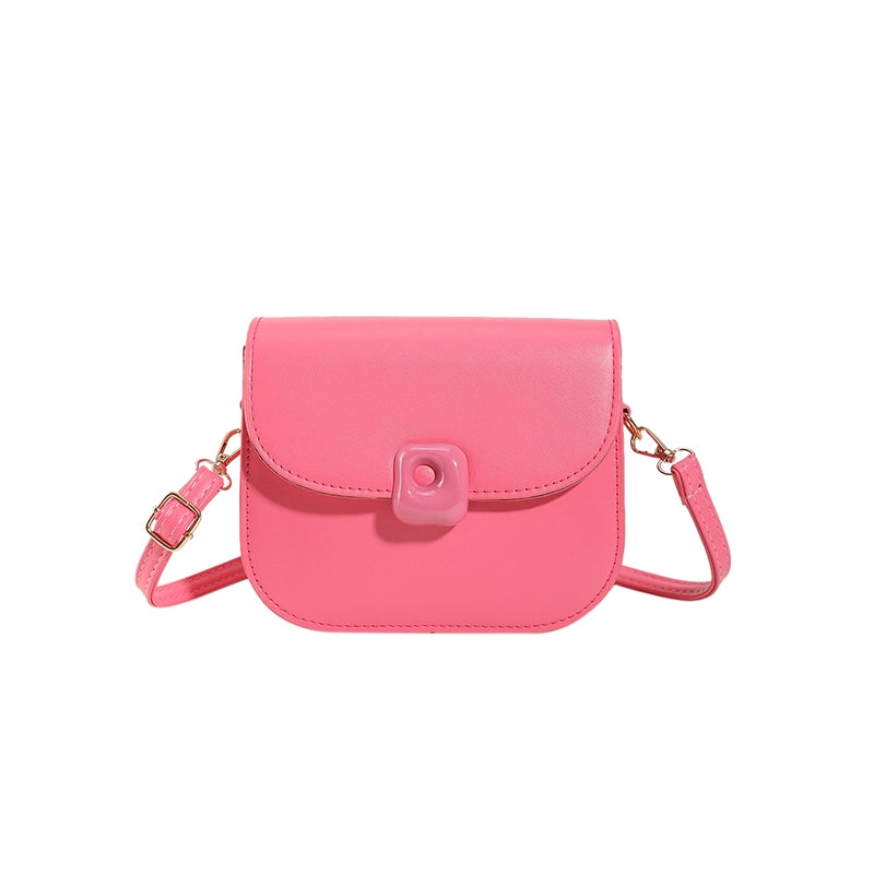 Women's Pu Leather Solid Color Streetwear Semicircle Flip Cover Shoulder Bag Crossbody Bag