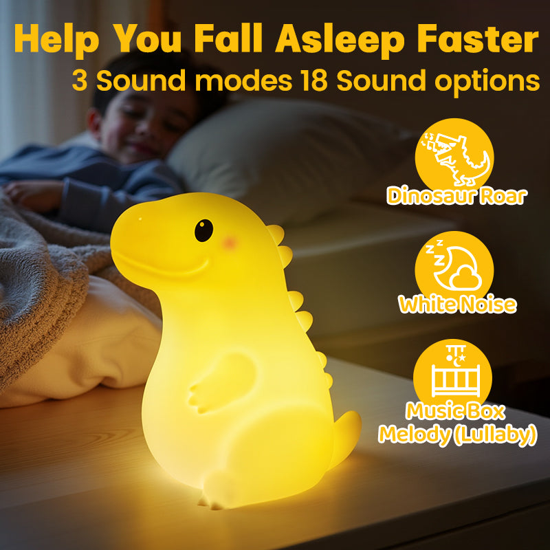Squishy Silicone Smiley Giant Dinosaur LED Night Light - Perfect Gift for Kids and Girls
