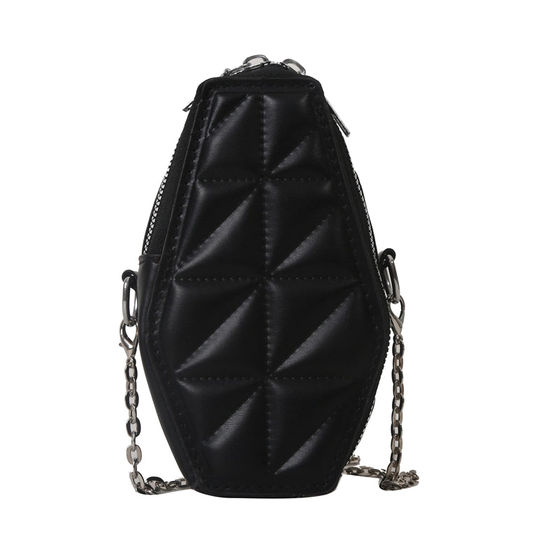 Women's Pu Leather Triangle Solid Color Basic Square Zipper Crossbody Bag