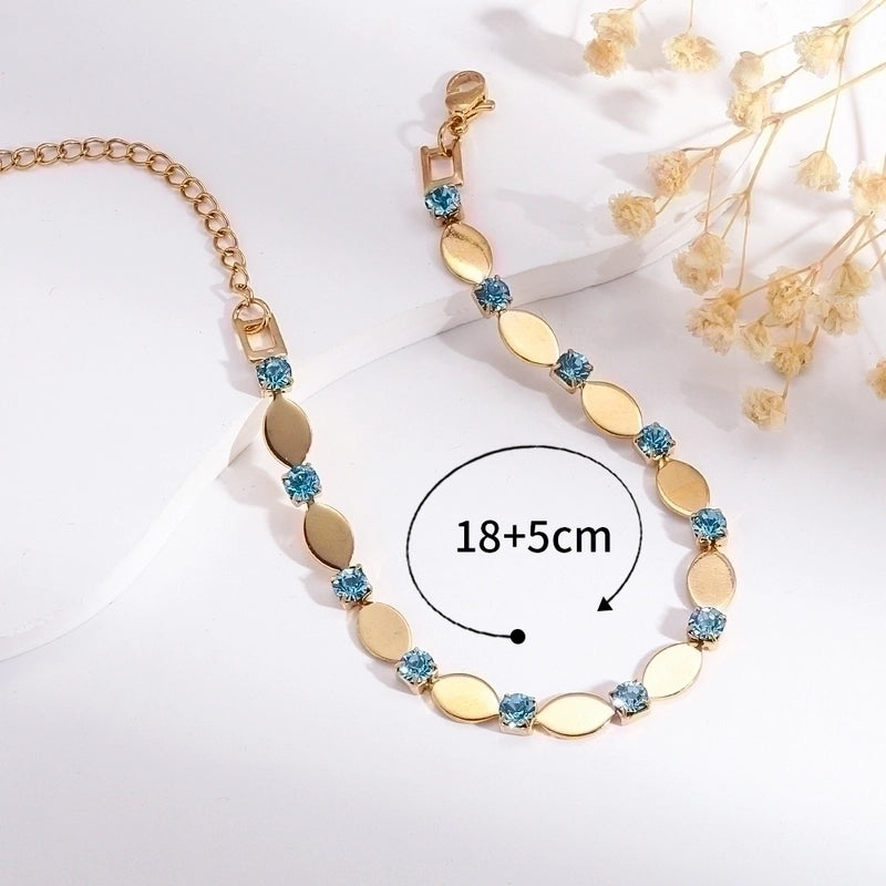 Casual Minimalist Geometric 201 Stainless Steel 18K Gold Plated Bracelets In Bulk