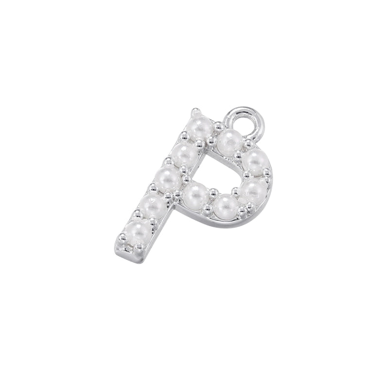 Casual Elegant Minimalist Letter Copper Plating Inlay Artificial Pearls 18k Gold Plated Charms