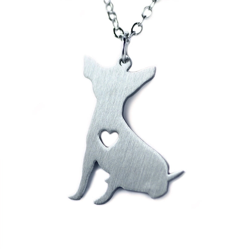304 Stainless Steel Cute Slice Polishing Animal Dog Necklace Titanium Steel Necklace