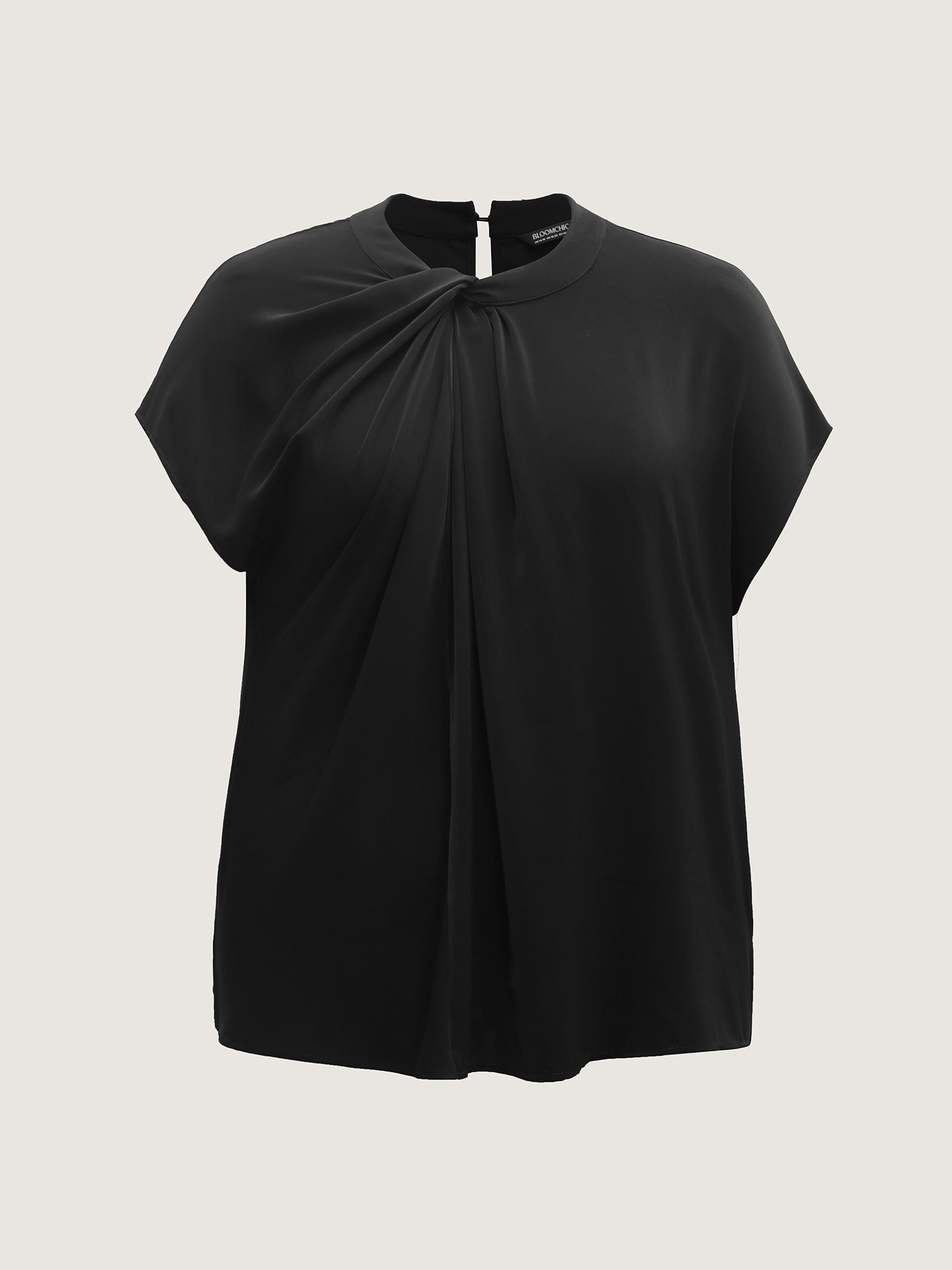 Solid Twist Neck Slit Blouse
