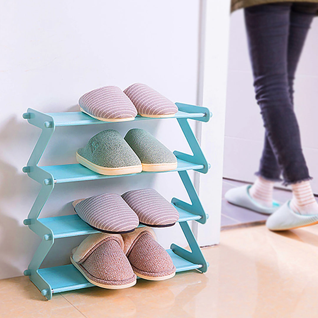 Expandable Z-shaped Shoe Rack. Shoe Shelf Storage Organizer