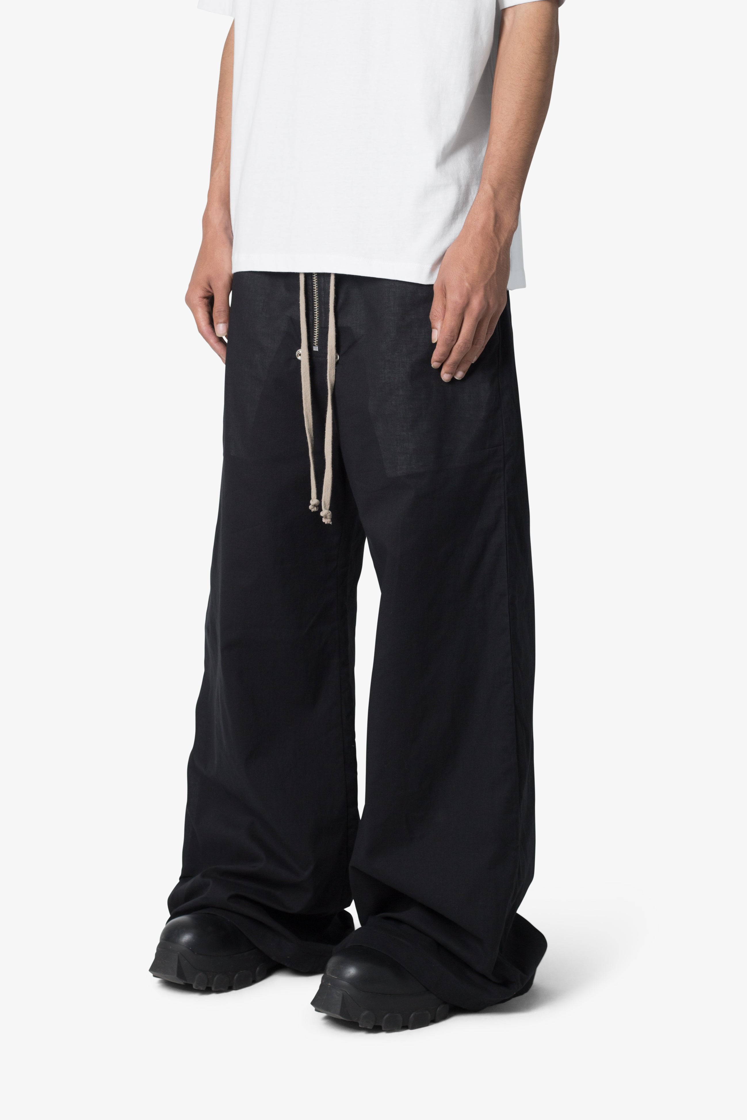 Gauze Layered Rave Pants - Black