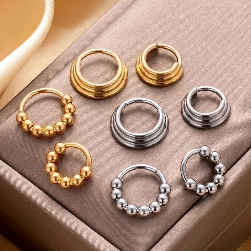 1 Piece Nose Rings & Studs Minimalist Classic Style Circle 316L Stainless Steel  Plating