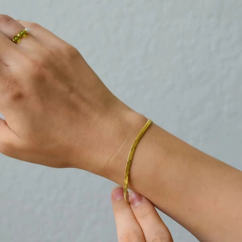 Minimalist Geometric 316L Stainless Steel  18K Gold Plated Bracelets In Bulk