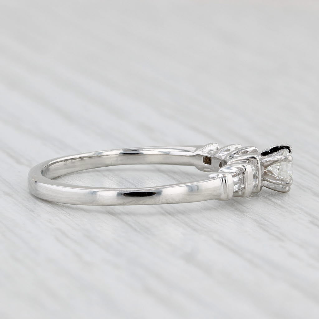 0.38ctw Round Diamond Engagement Ring Platinum Size 8.75 Solitaire w/ Accents