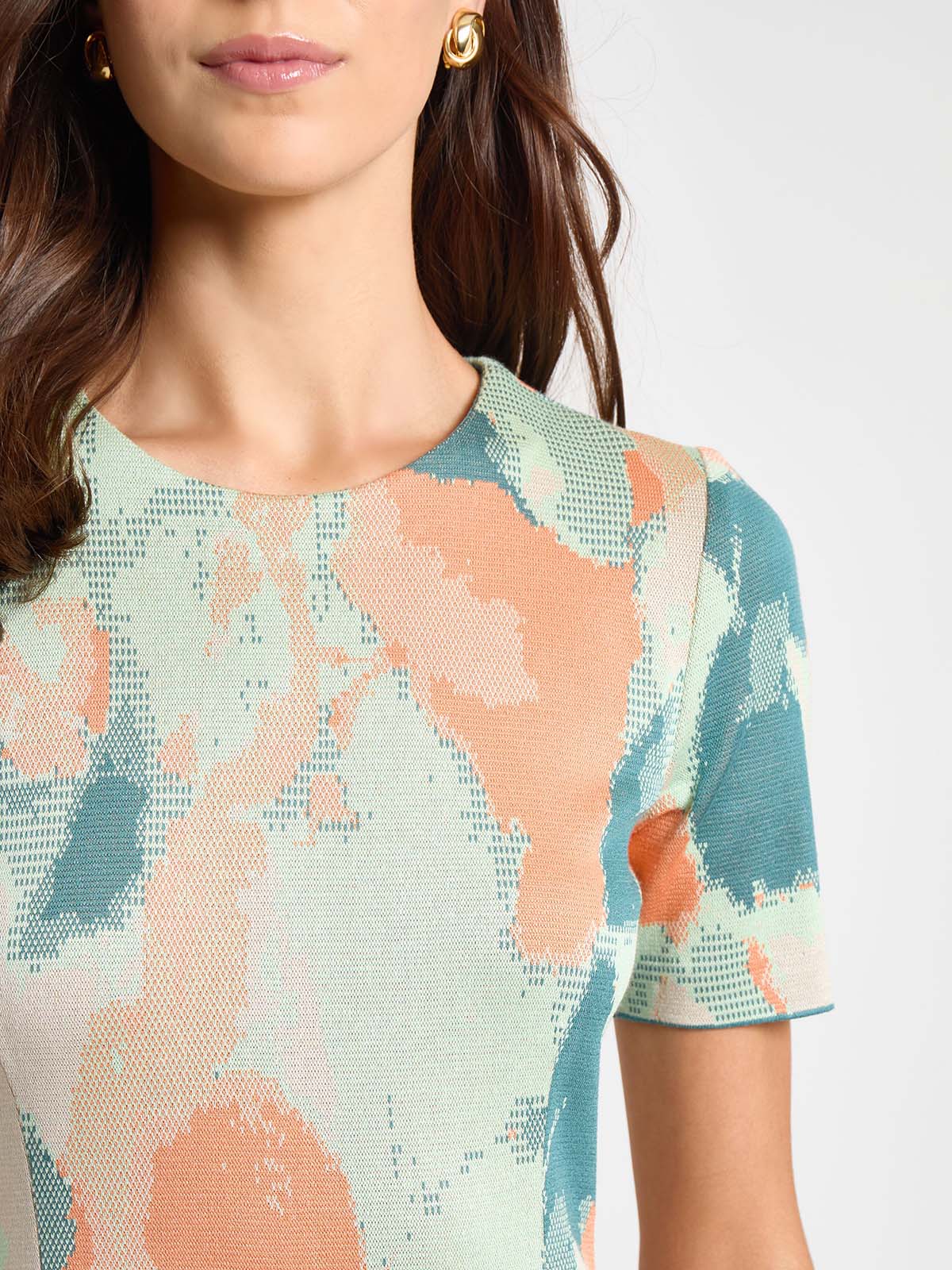 Floral A-Line Soft Knit Midi Dress - True Fit