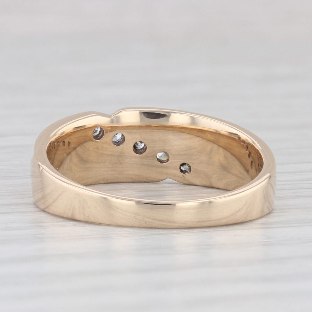 0.15ctw Diamond Men's Wedding Band 14k Yellow Gold Size 8.5 Ring