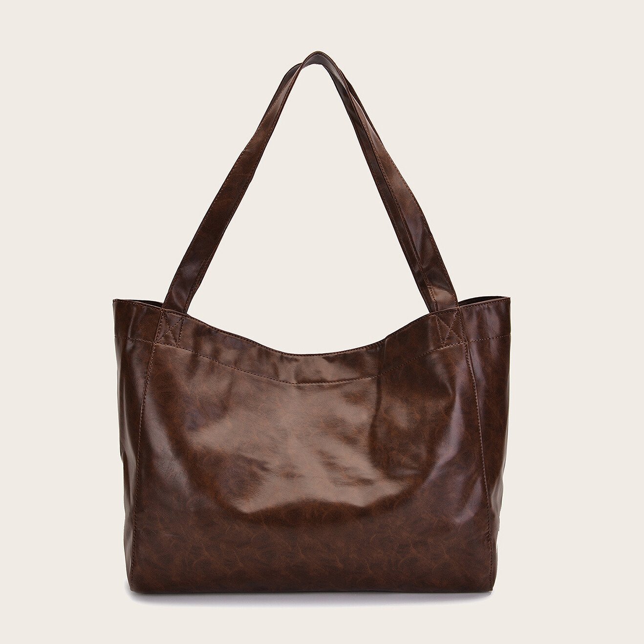 Women's Large Soft Leather Tote Bag With Pocket