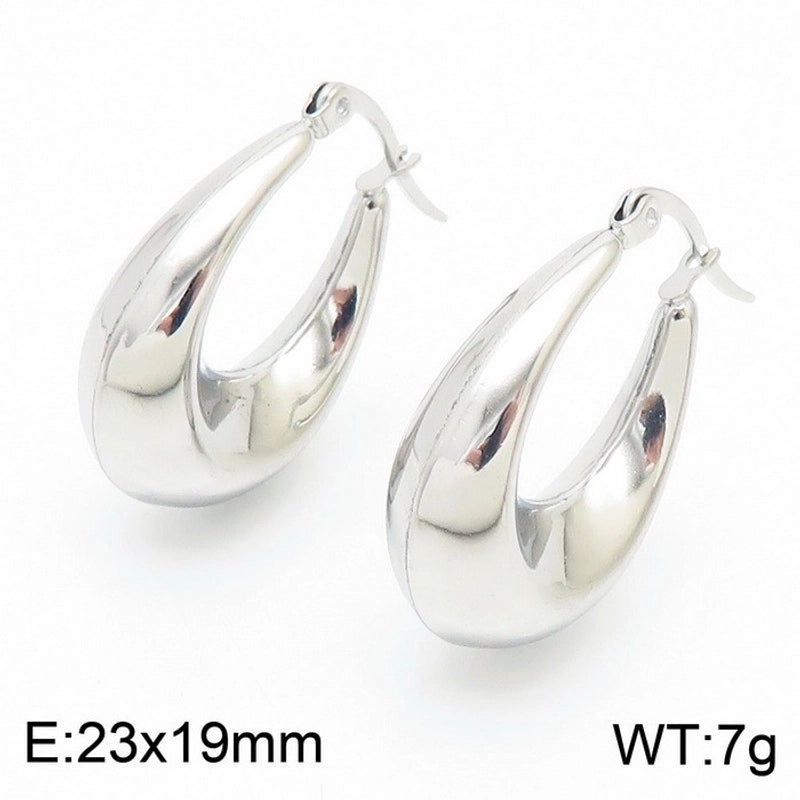 1 Pair Modern Style Minimalist Solid Color Plating Stainless Steel 18K Gold Plated Earrings