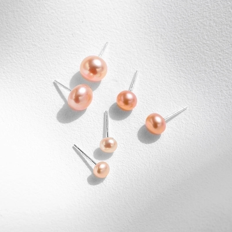 1 Pair IG Style Elegant Sweet Oval Plating 925 Sterling Silver Freshwater Pearl Ear Studs