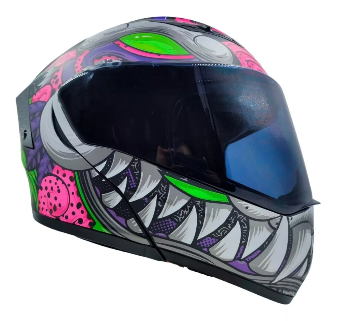 Casco Kov Abatible Con Luz Led Stelar Gafas Dot + Regalo