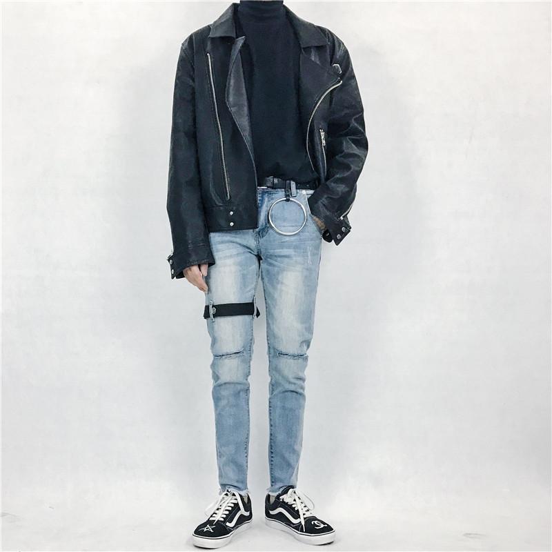 Strapped Steel Ring Jeans