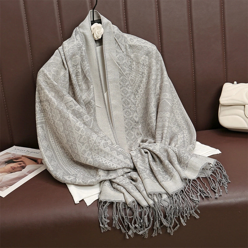 Women's Elegant Basic Solid Color Polyester Shawl