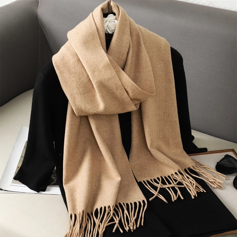 Women's Elegant Solid Color Imitation Cashmere Scarf