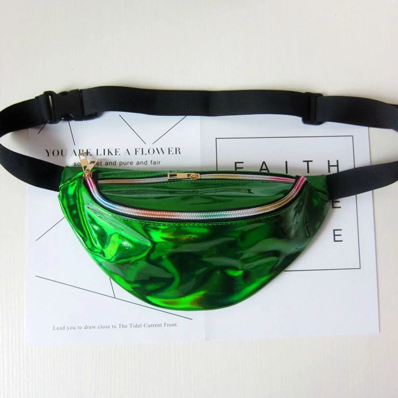 Ladies Waist Bag Running Outdoor Sports PU Colorful Laser New Shoulder Slung Chest Bag Men